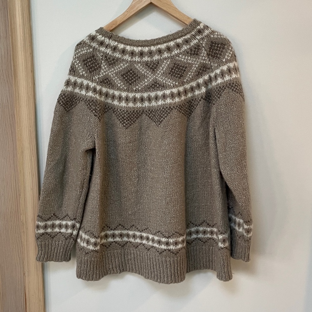 J Jill Womens Sweater Nordic Fair Isle Icelandic - Picture 3 of 7
